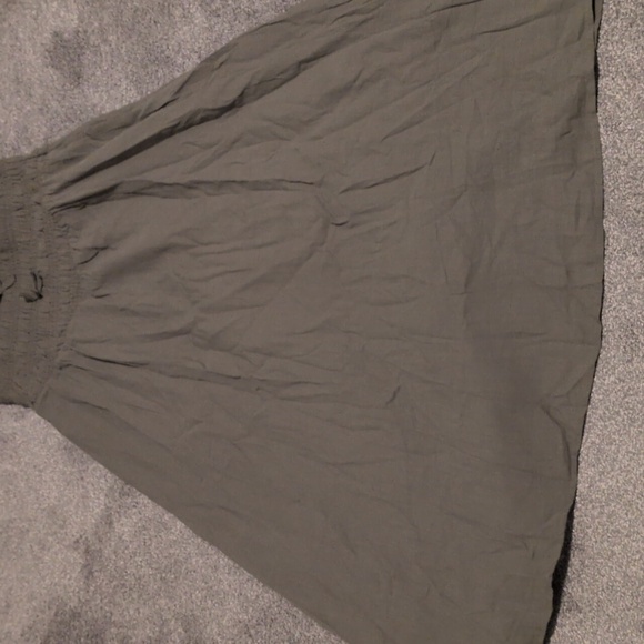 NWT American Eagle Bella Bow Dress Olive Green Size Medium - Picture 5 of 6